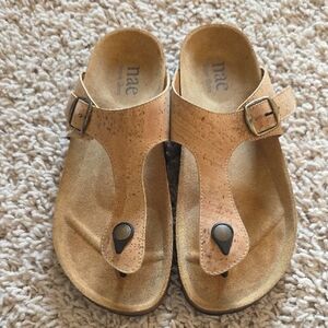 NAE Vegan Womens Cork Sandals Sz 38 Made In Portugal